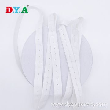 20mm White Adjustable Buttonhole Elastic Waistband